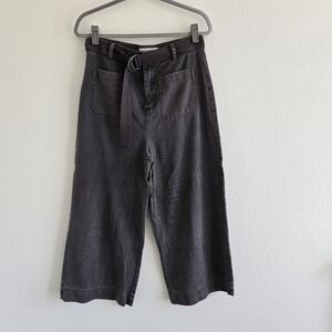 Cloth & Stone Anthropologie Tencel  Wide Leg Crop Gray Sailor Pant size 29